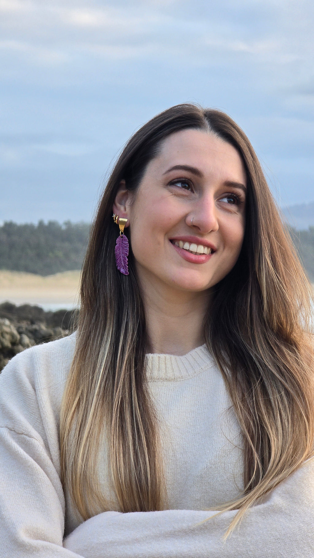 PENDIENTES PLUMA LARGA