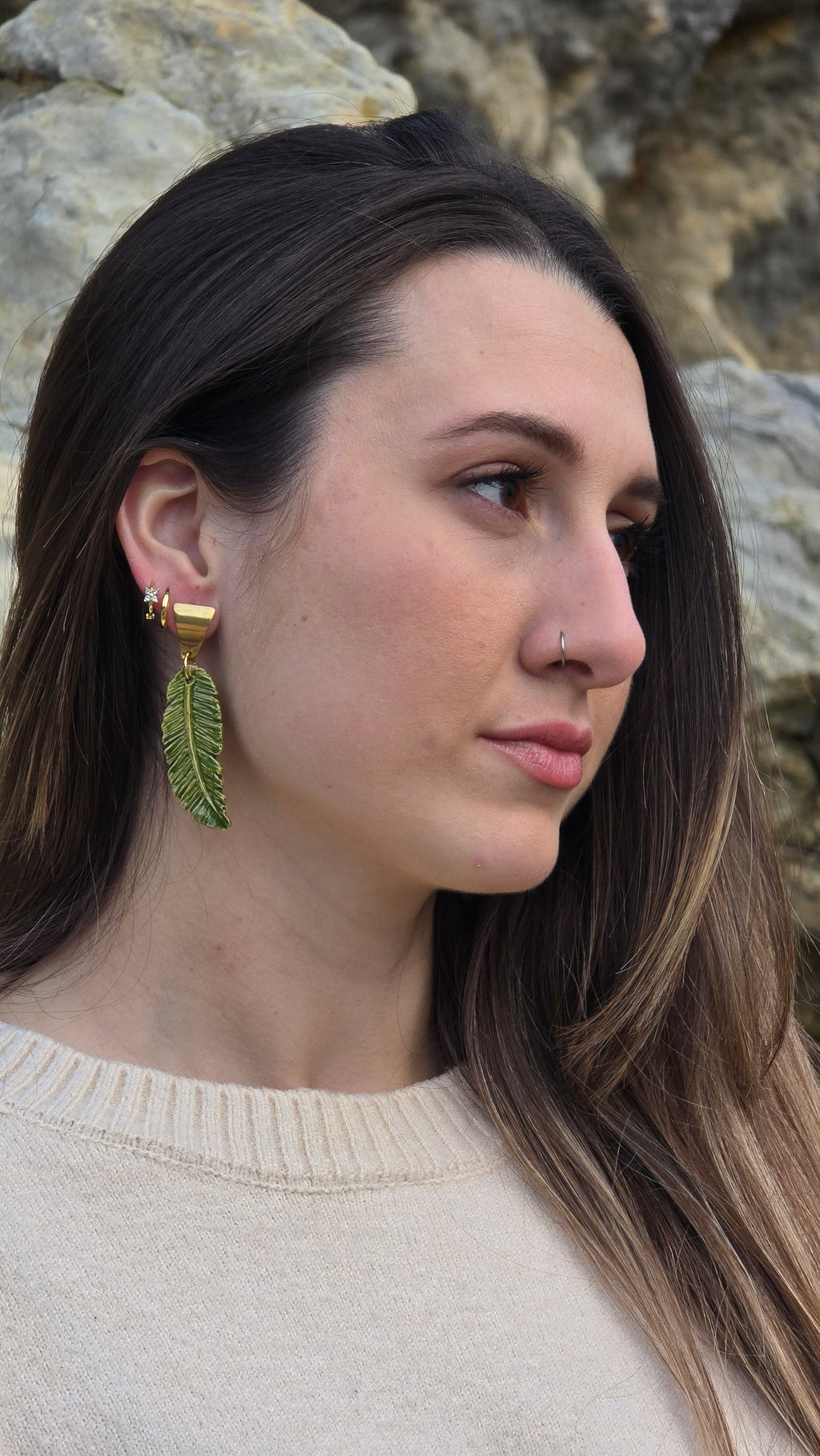 PENDIENTES PLUMA LARGA